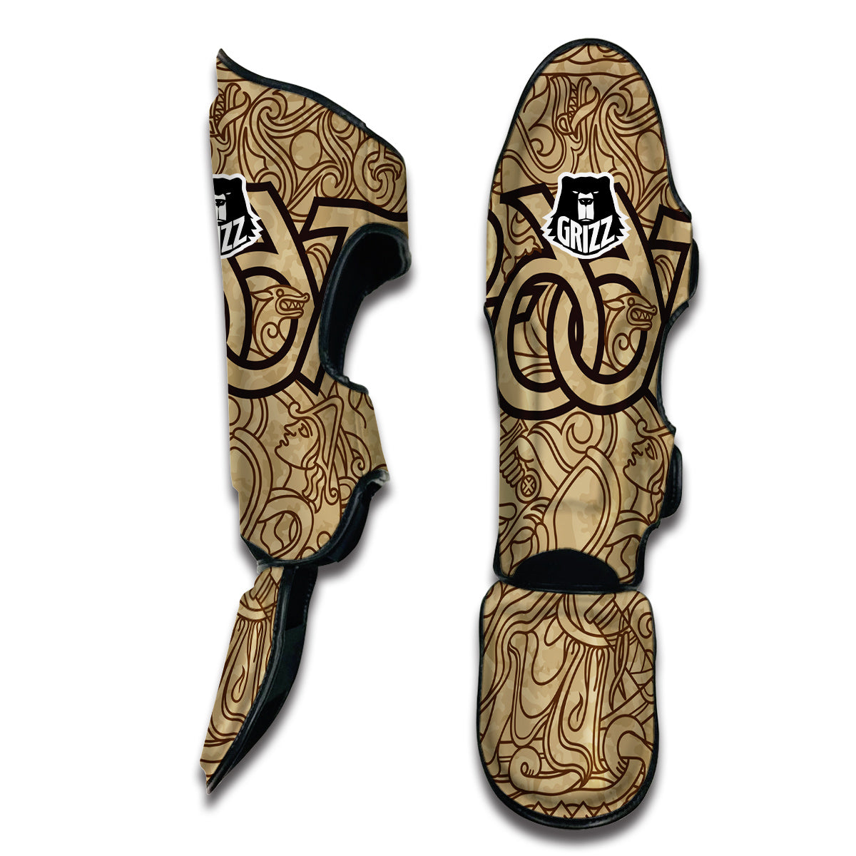 Norse Edda Viking Muay Thai Shin Guards-grizzshop