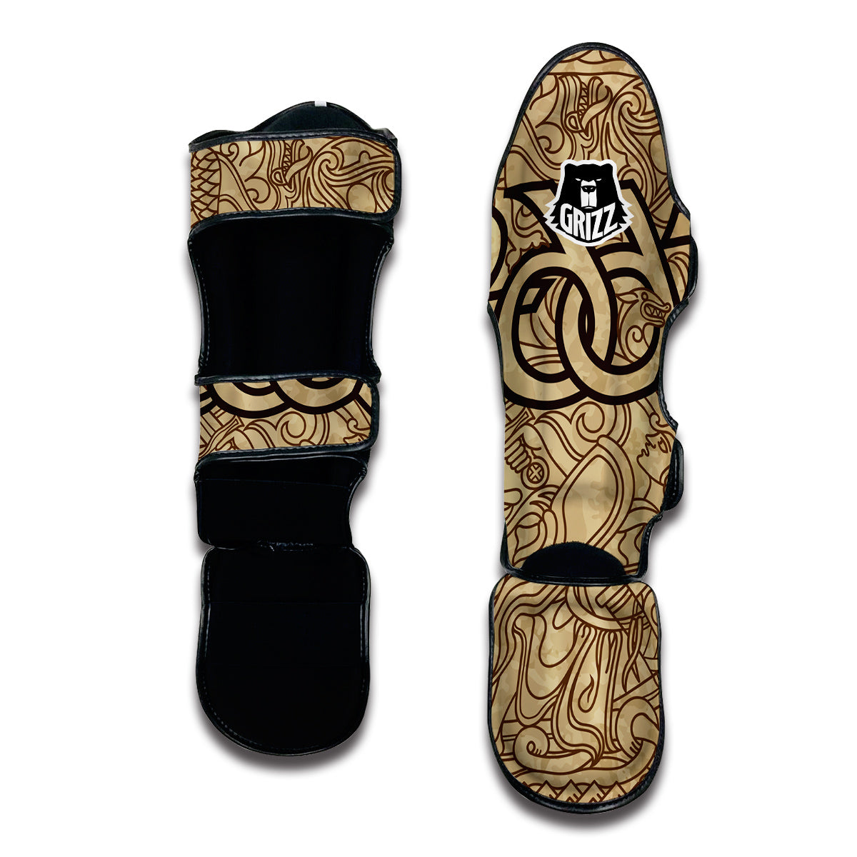 Norse Edda Viking Muay Thai Shin Guards-grizzshop