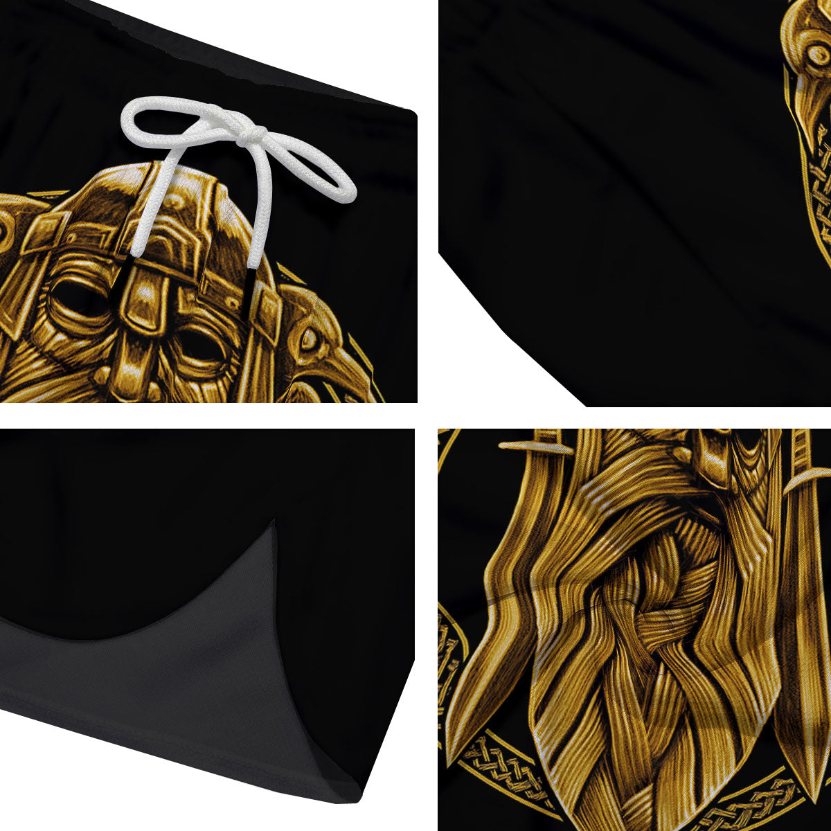 Norse God Odin Gold Viking Print Men's Running Shorts-grizzshop