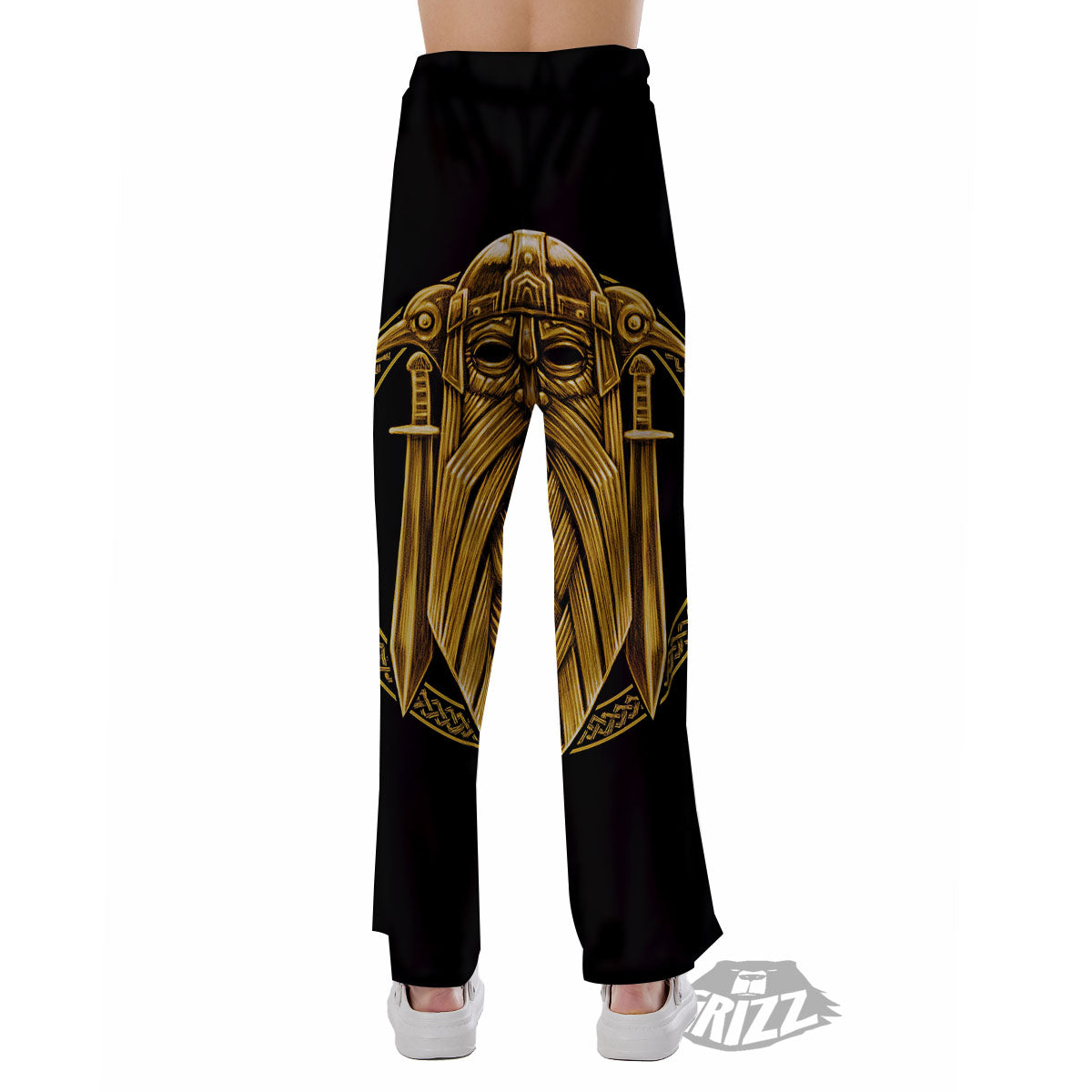Norse God Odin Gold Viking Print Pajama Pants-grizzshop