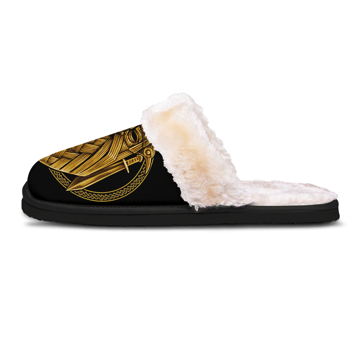 Norse God Odin Gold Viking Print Slippers-grizzshop