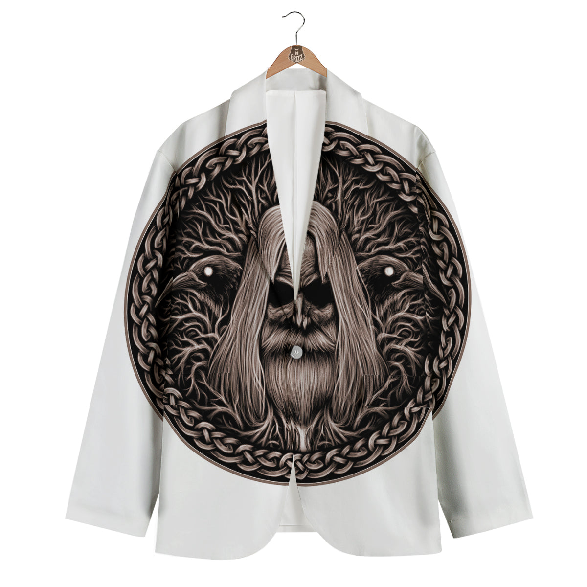 Norse God Odin Viking Men's Blazer-grizzshop