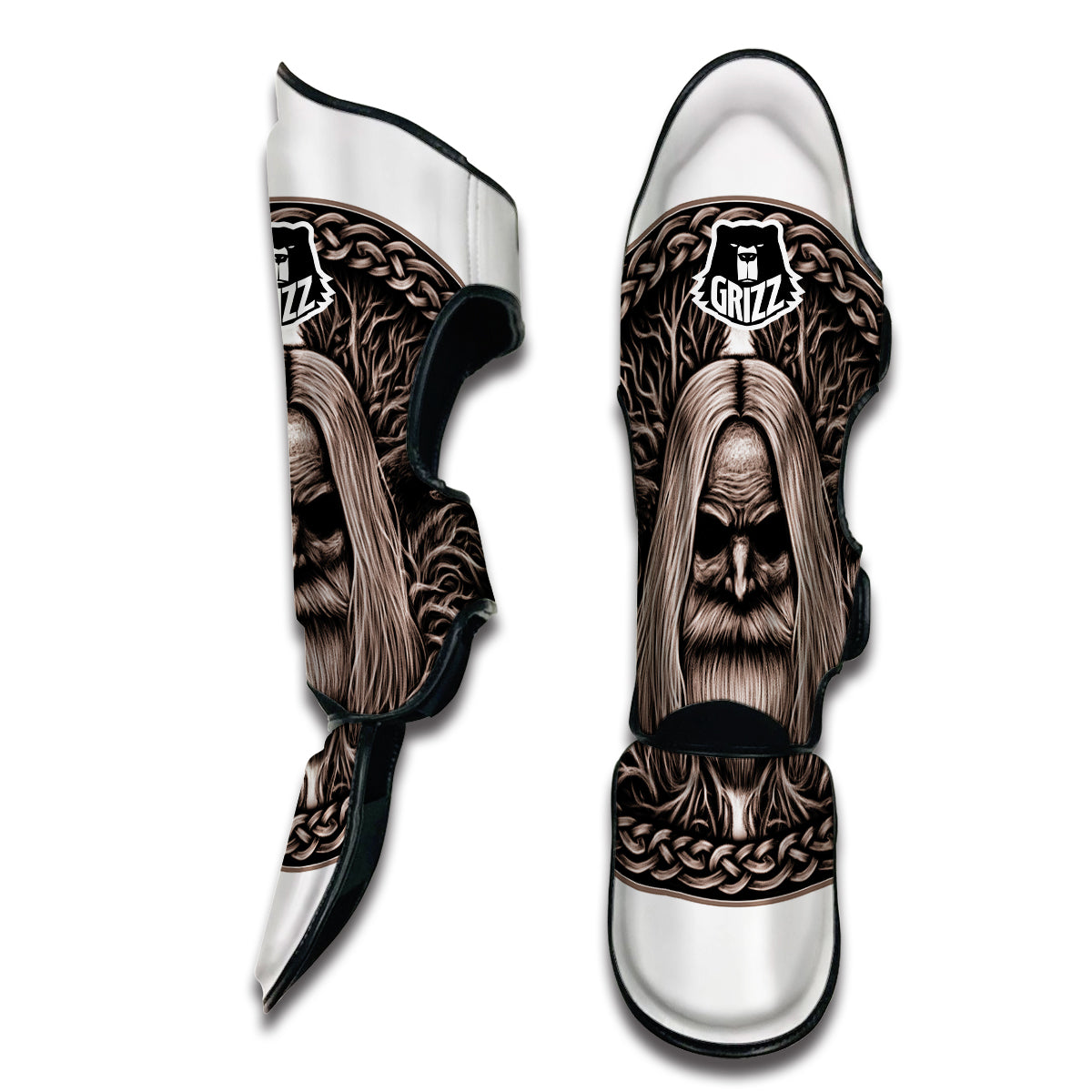 Norse God Odin Viking Muay Thai Shin Guards-grizzshop