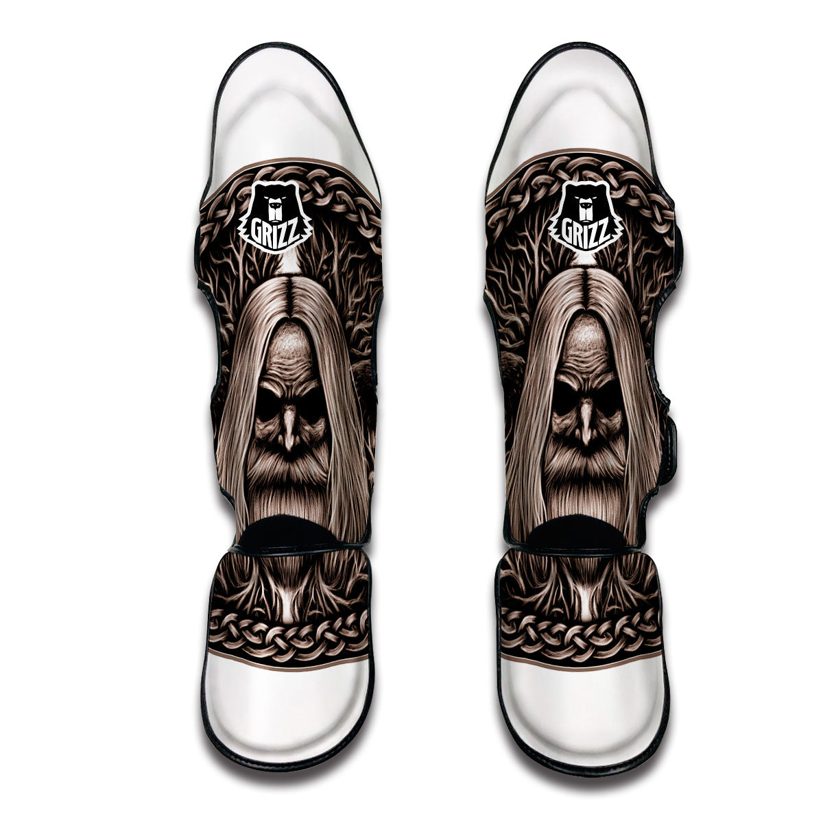 Norse God Odin Viking Muay Thai Shin Guards-grizzshop