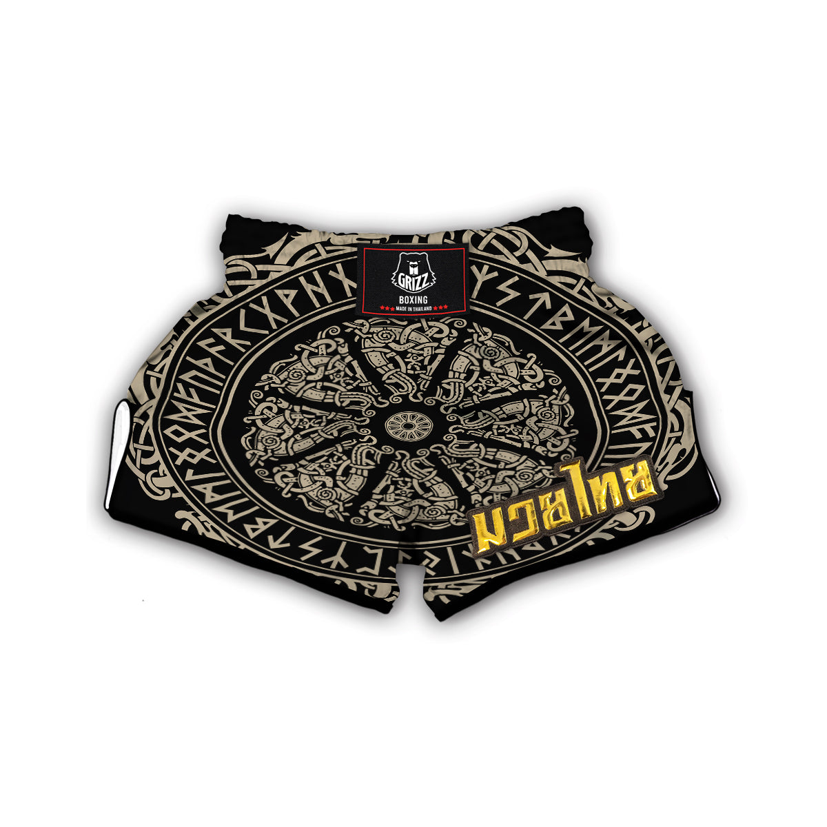 Norse Viking Shield Muay Thai Boxing Shorts-grizzshop