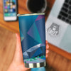 Northern Lights Geometric Polygonal Print Tumbler-grizzshop