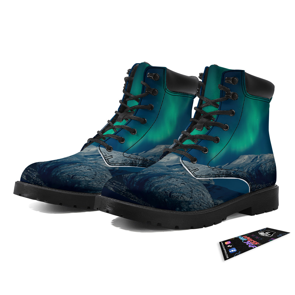 Northern Lights Print Boots-grizzshop