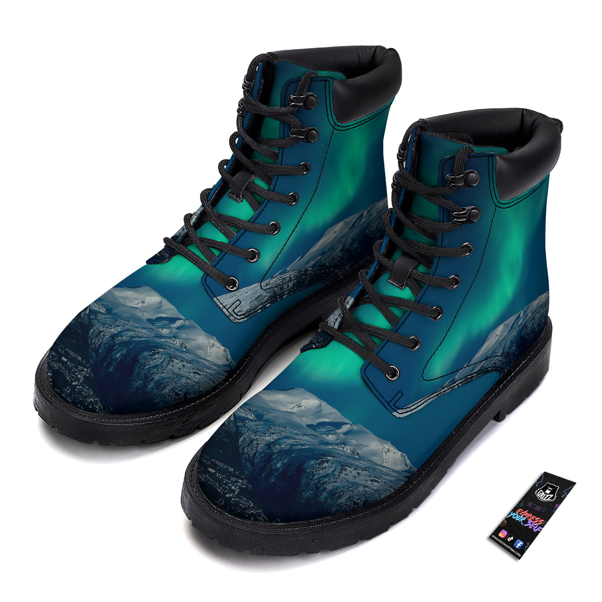 Northern Lights Print Boots-grizzshop