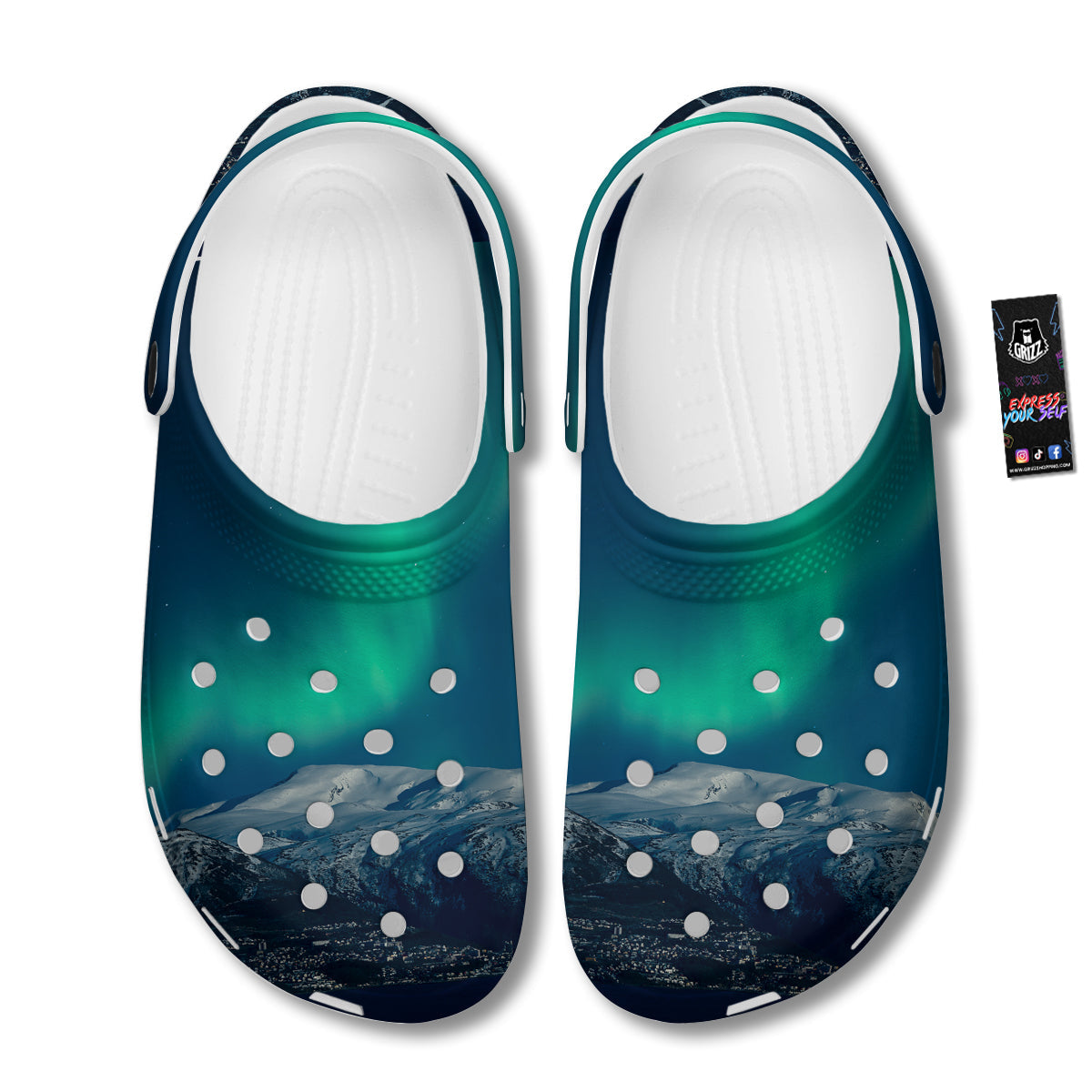 Northern Lights Print Clog-grizzshop