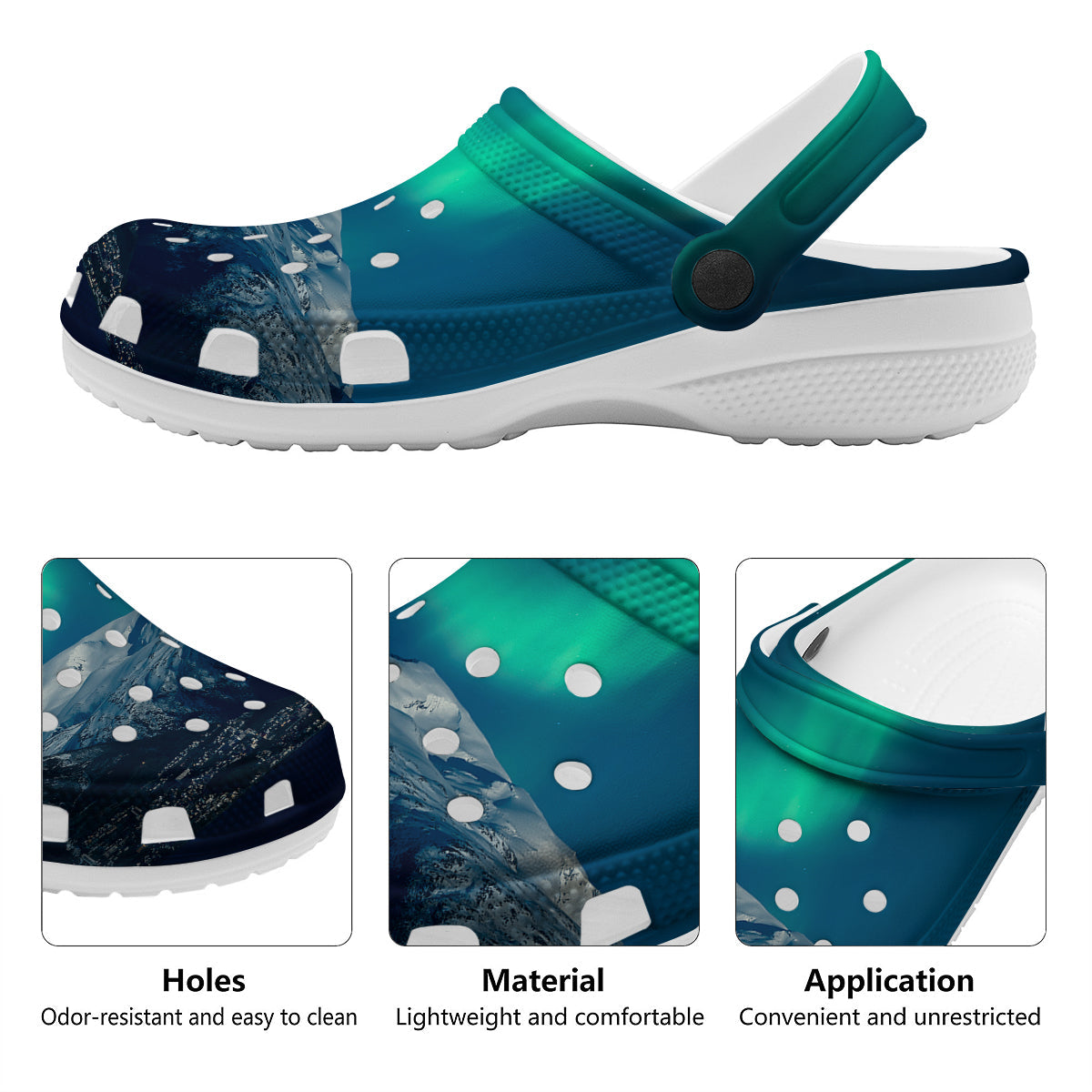 Northern Lights Print Clog-grizzshop