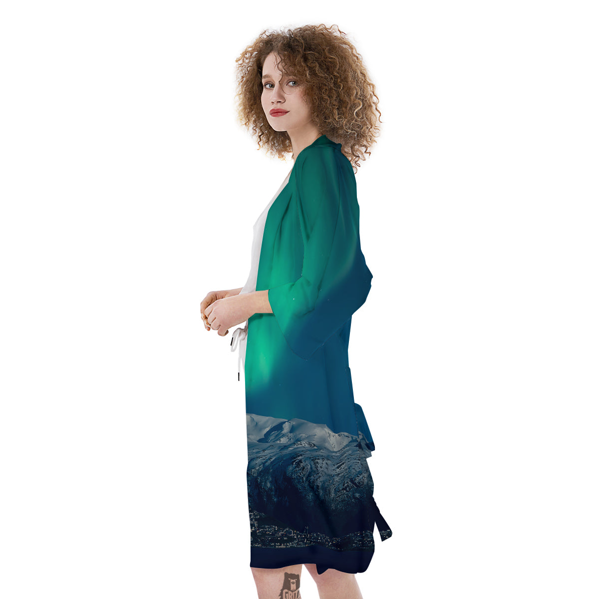 Northern Lights Print Kimono-grizzshop