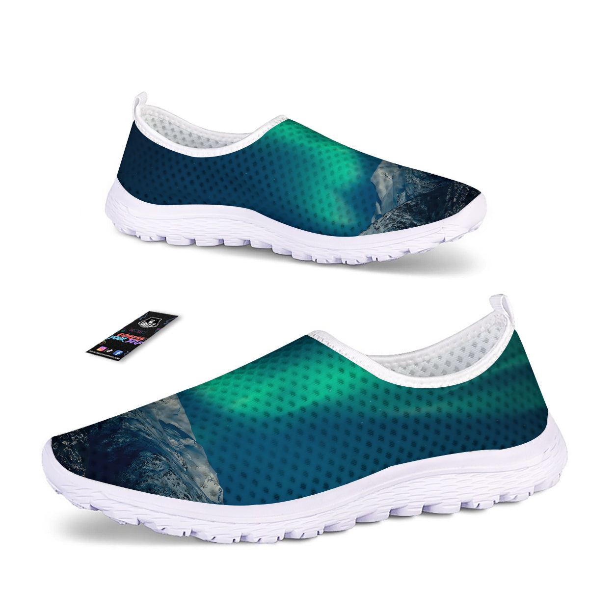 Northern Lights Print Nurse Shoes-grizzshop