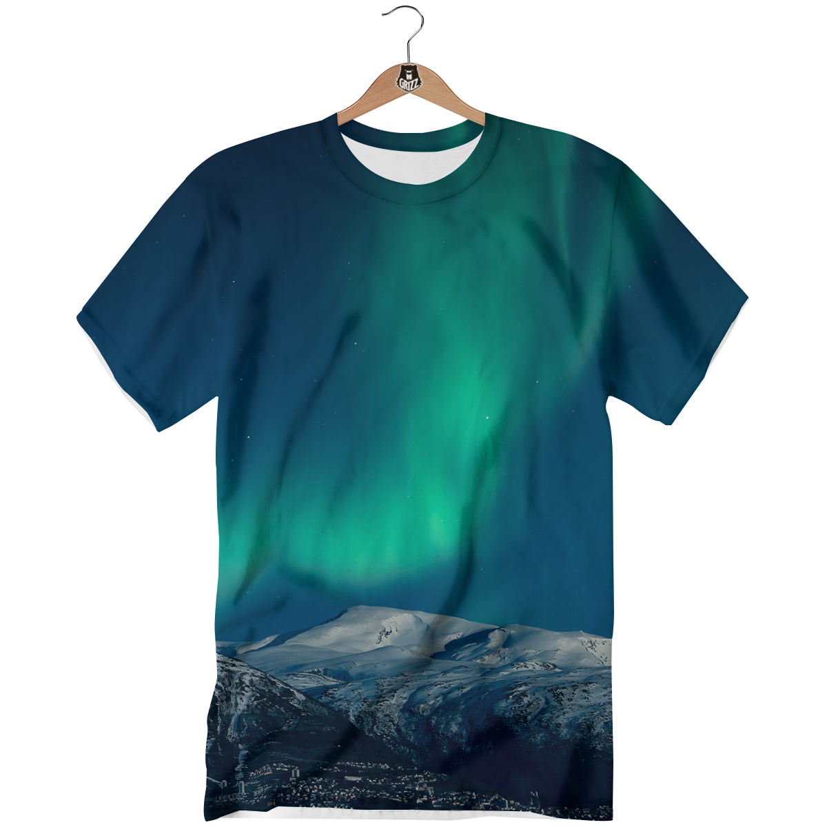 Northern Lights Print T-Shirt-grizzshop