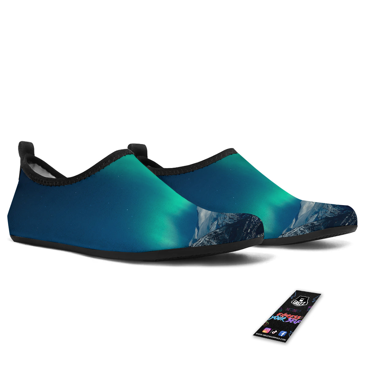 Northern Lights Print Water Shoes-grizzshop