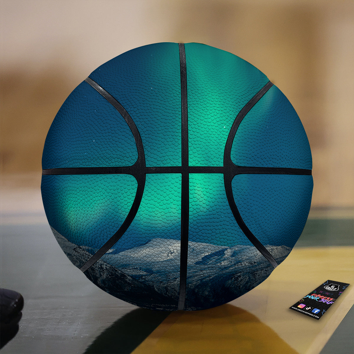 Northern Lights Print Basketball