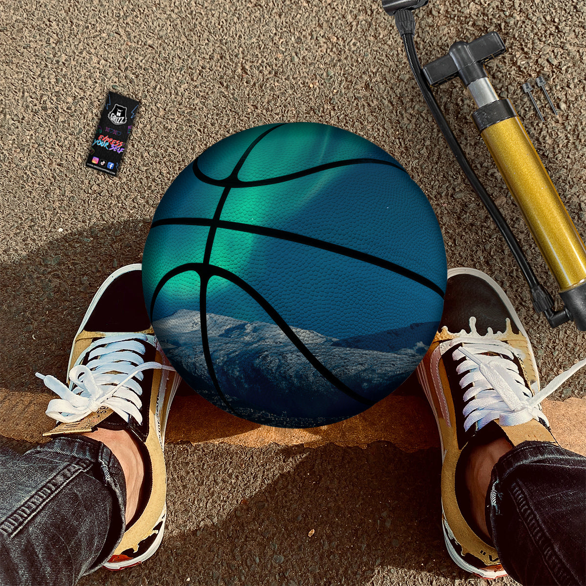 Northern Lights Print Basketball
