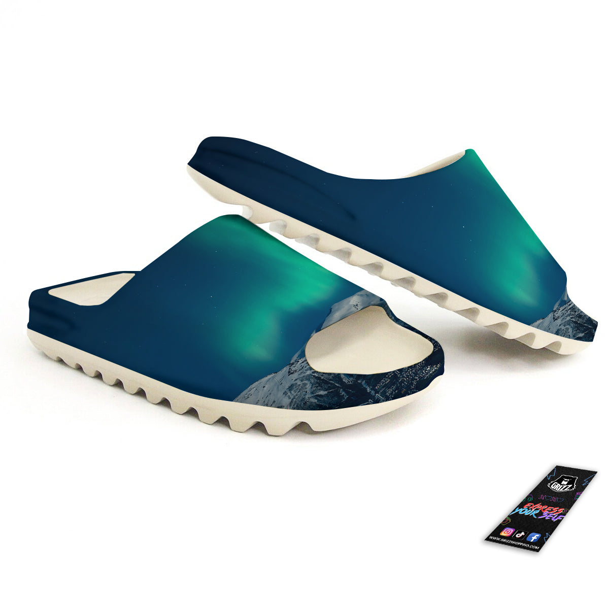 Northern Lights Print Sandals-grizzshop