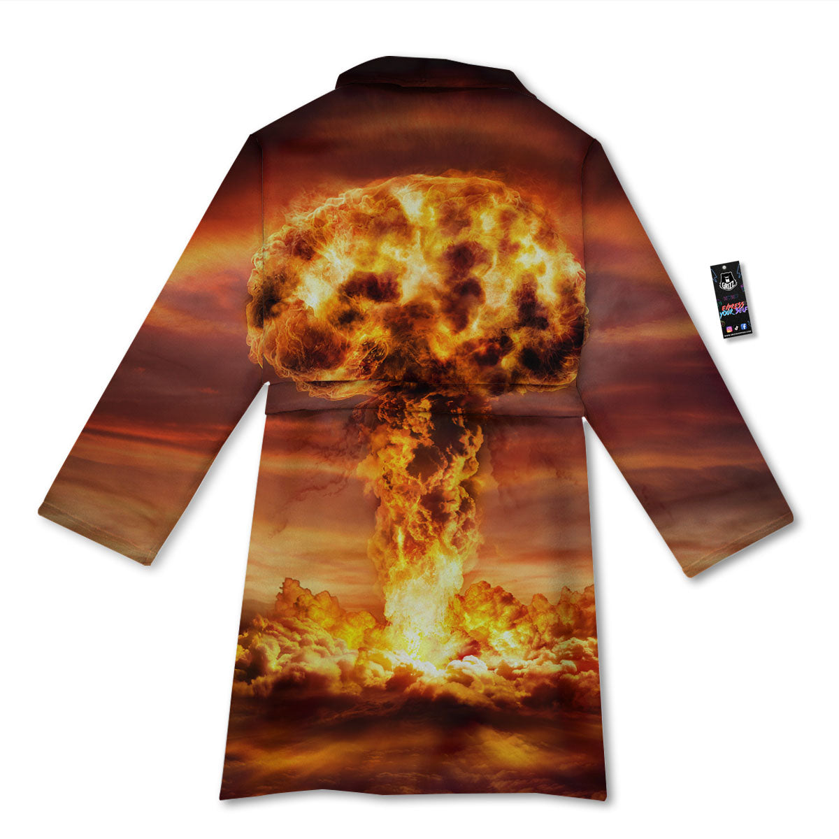 Nuclear Bomb Explosion Print Bathrobe-grizzshop