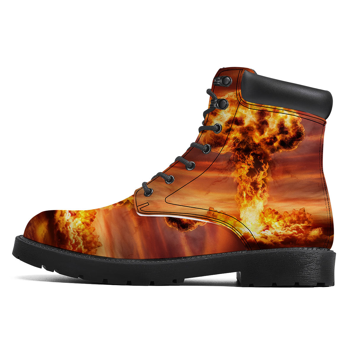 Nuclear Bomb Explosion Print Boots-grizzshop