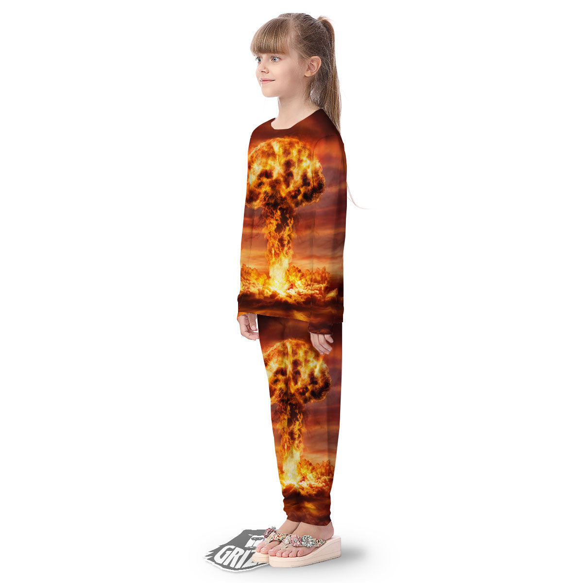 Nuclear Bomb Explosion Print Kid's Pajamas-grizzshop