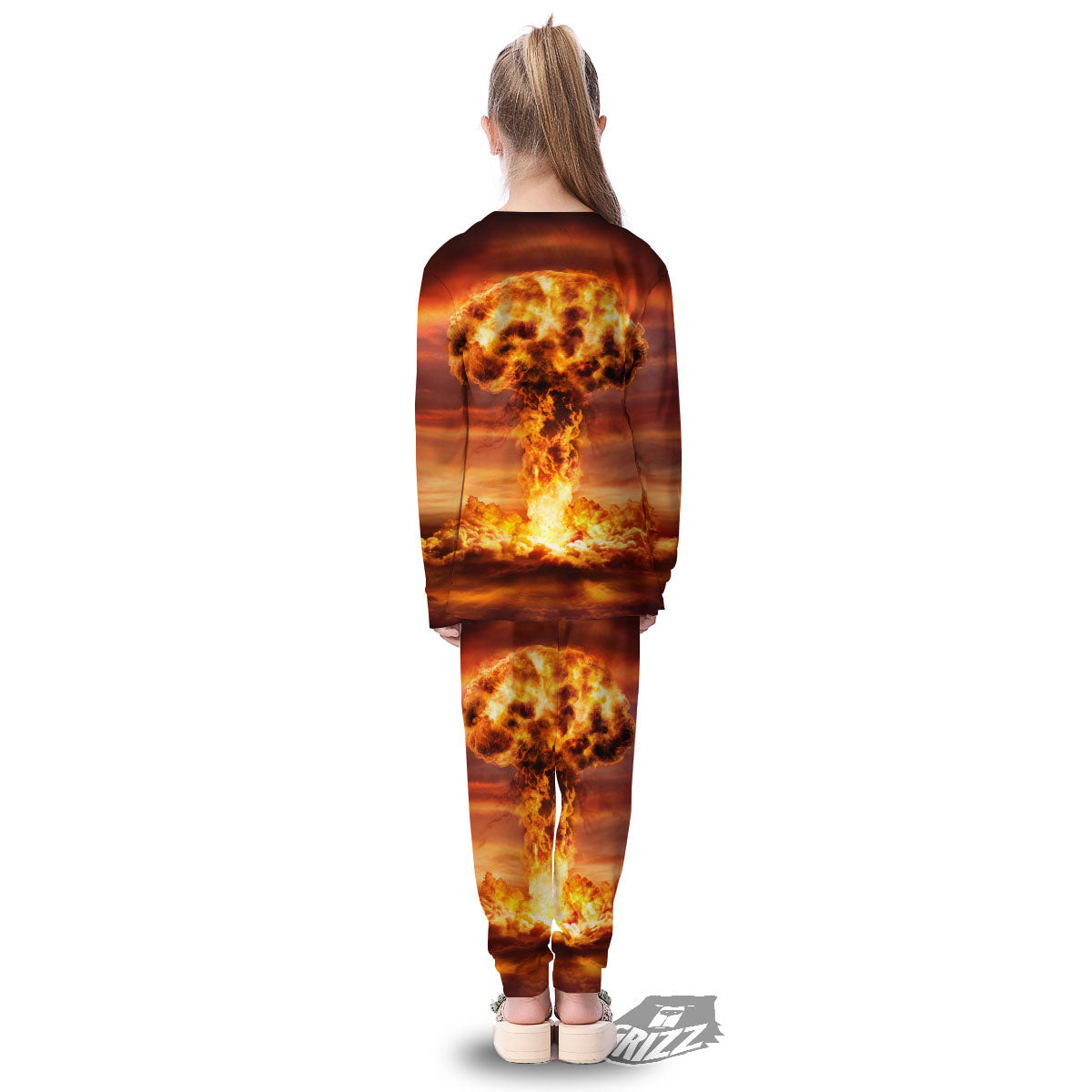 Nuclear Bomb Explosion Print Kid's Pajamas-grizzshop