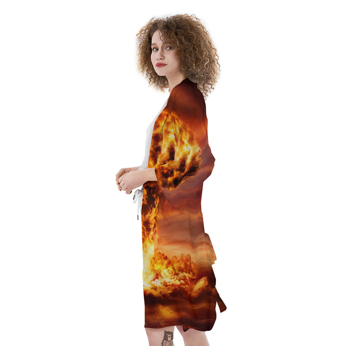 Nuclear Bomb Explosion Print Kimono-grizzshop