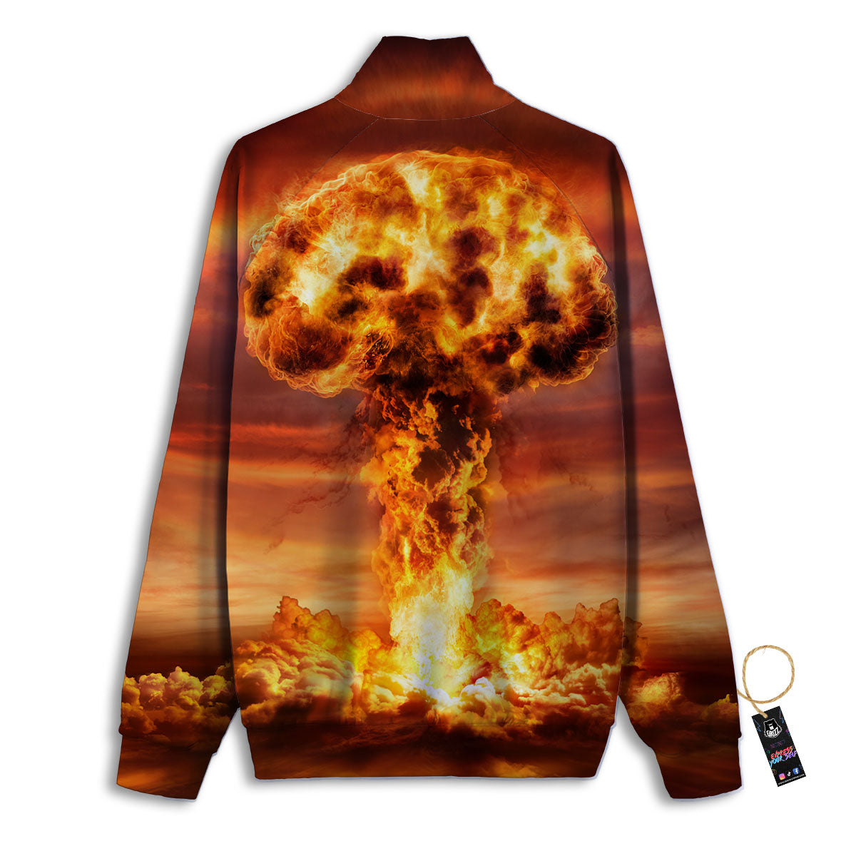 Nuclear Bomb Explosion Print Track Jacket-grizzshop