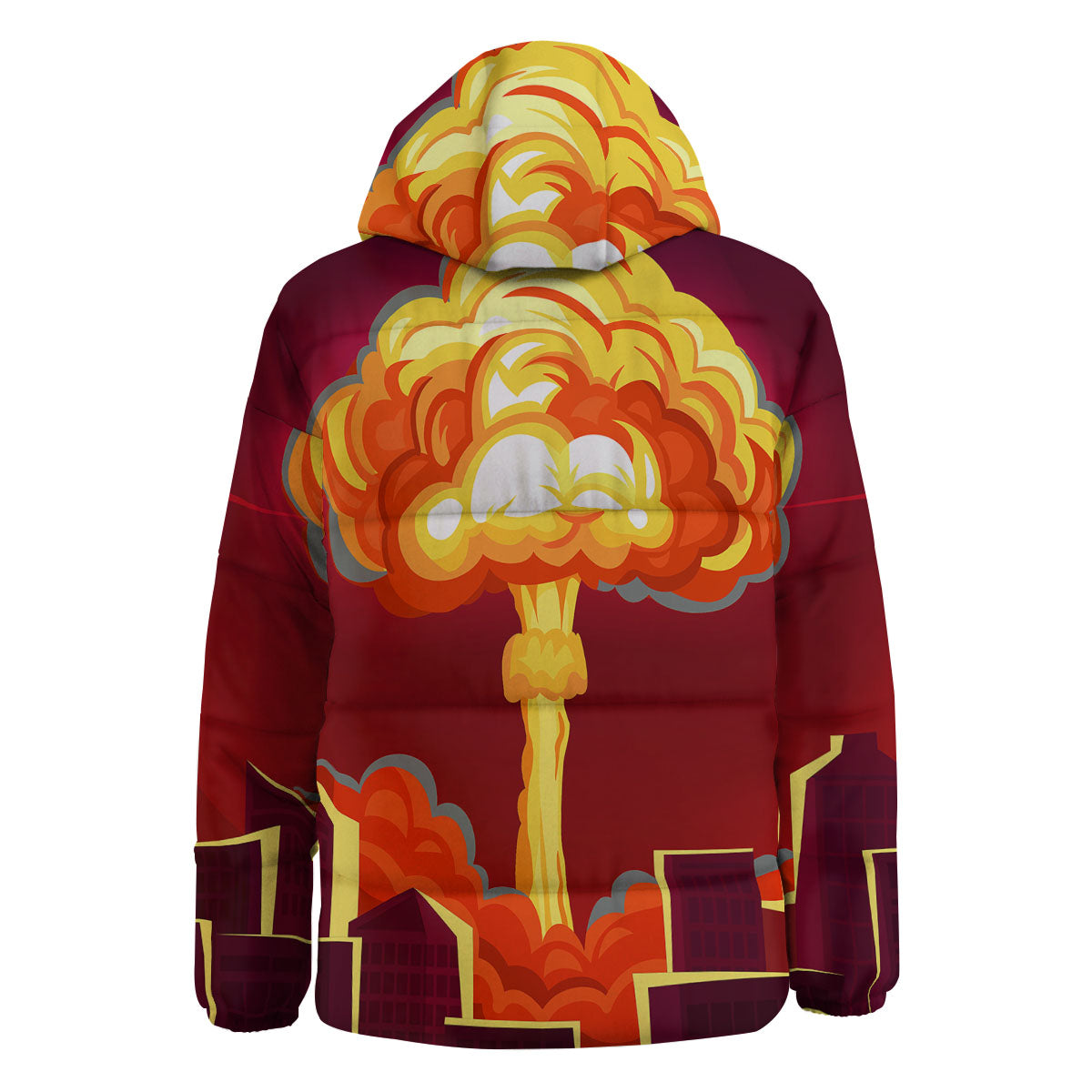 Nuclear Explosion In City Print Down Jacket-grizzshop