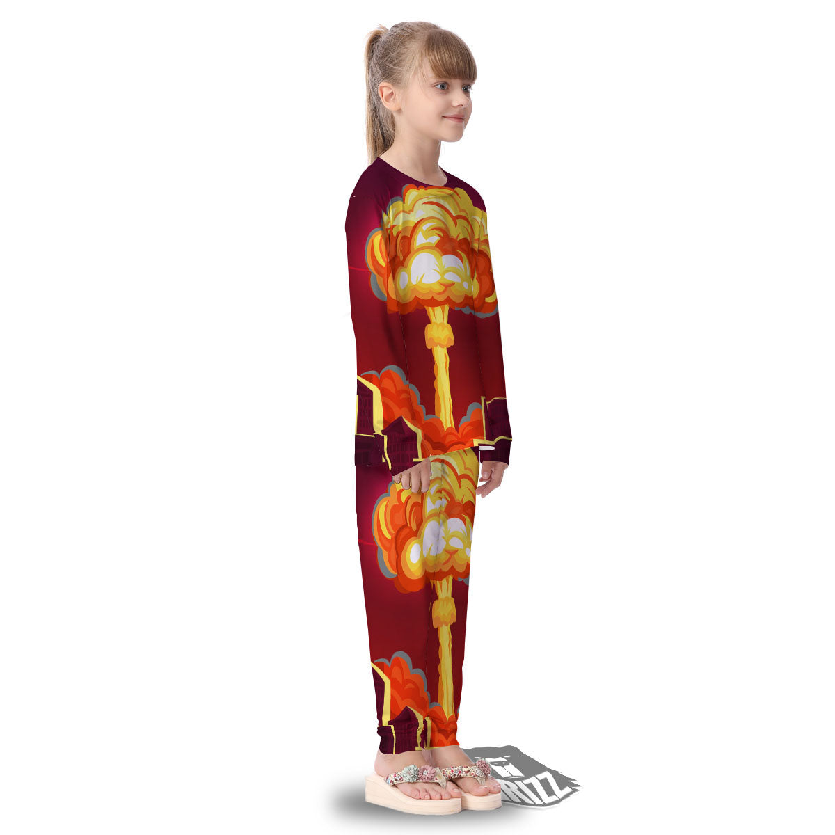 Nuclear Explosion In City Print Kid's Pajamas-grizzshop