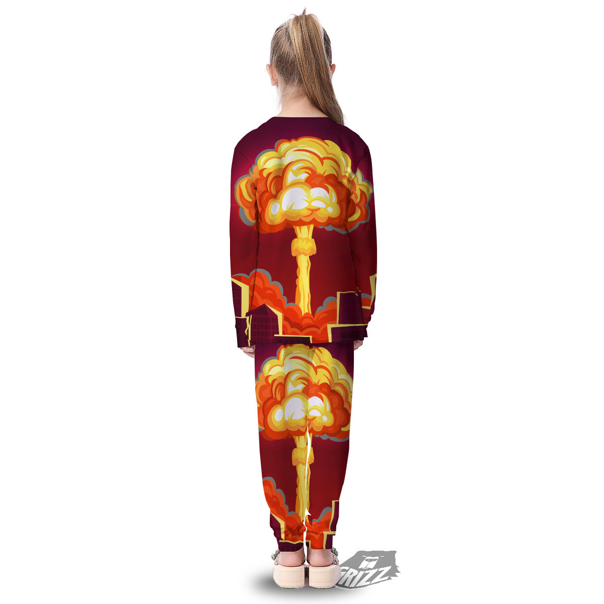 Nuclear Explosion In City Print Kid's Pajamas-grizzshop
