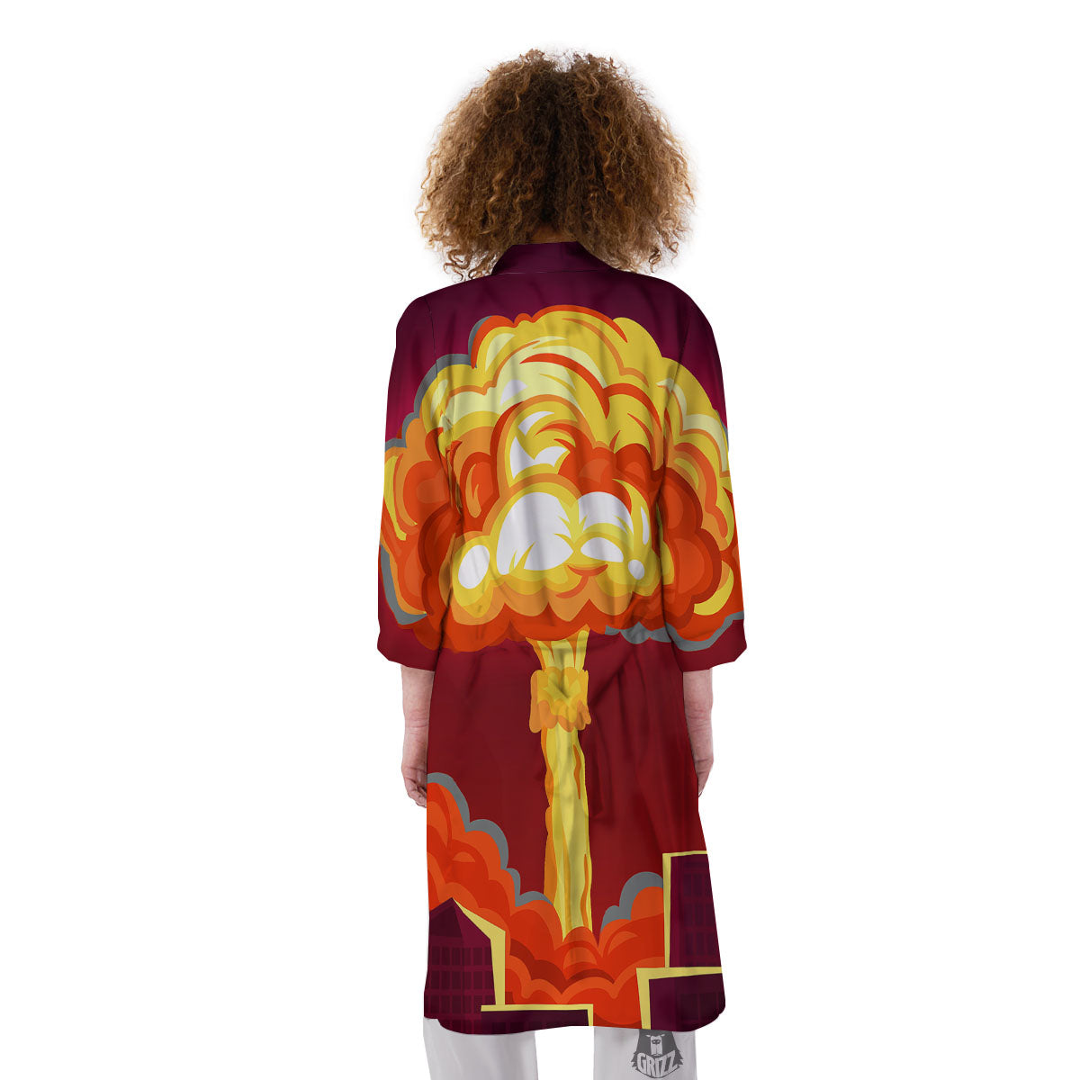 Nuclear Explosion In City Print Kimono-grizzshop