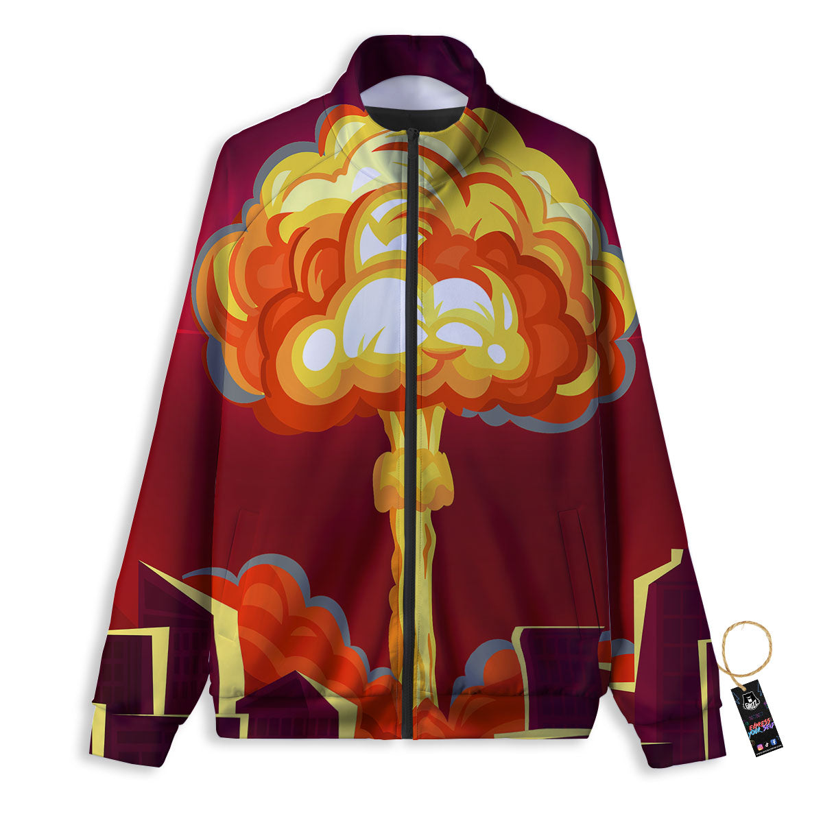 Nuclear Explosion In City Print Track Jacket-grizzshop