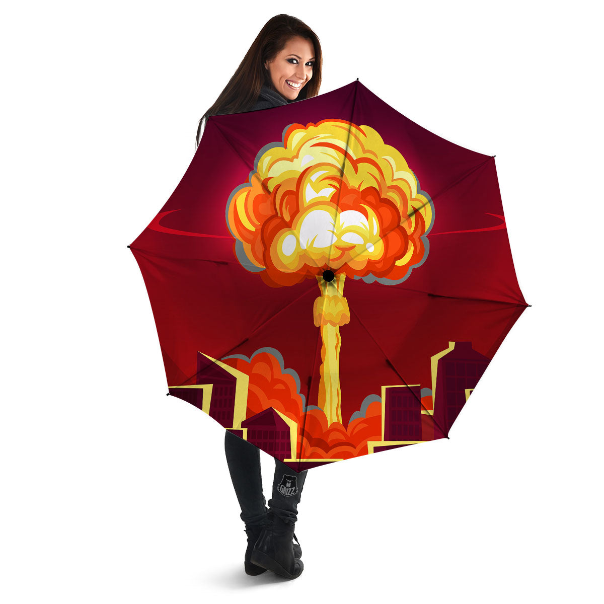 Nuclear Explosion In City Print Umbrella-grizzshop