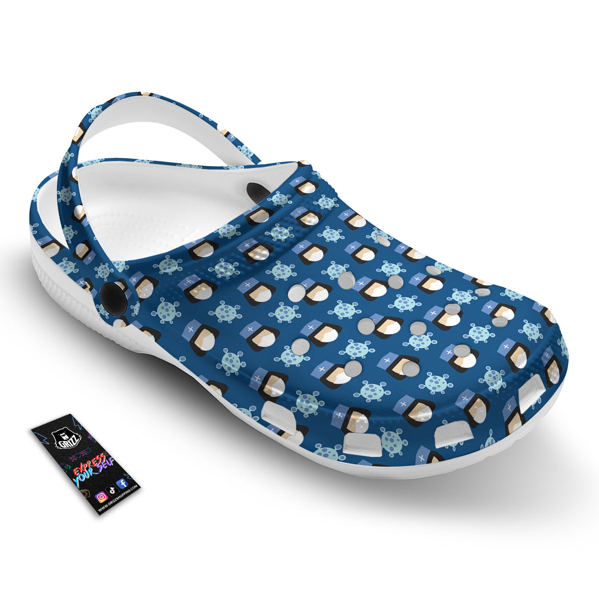 Nurse Cute Cartoon Print Pattern Clog-grizzshop