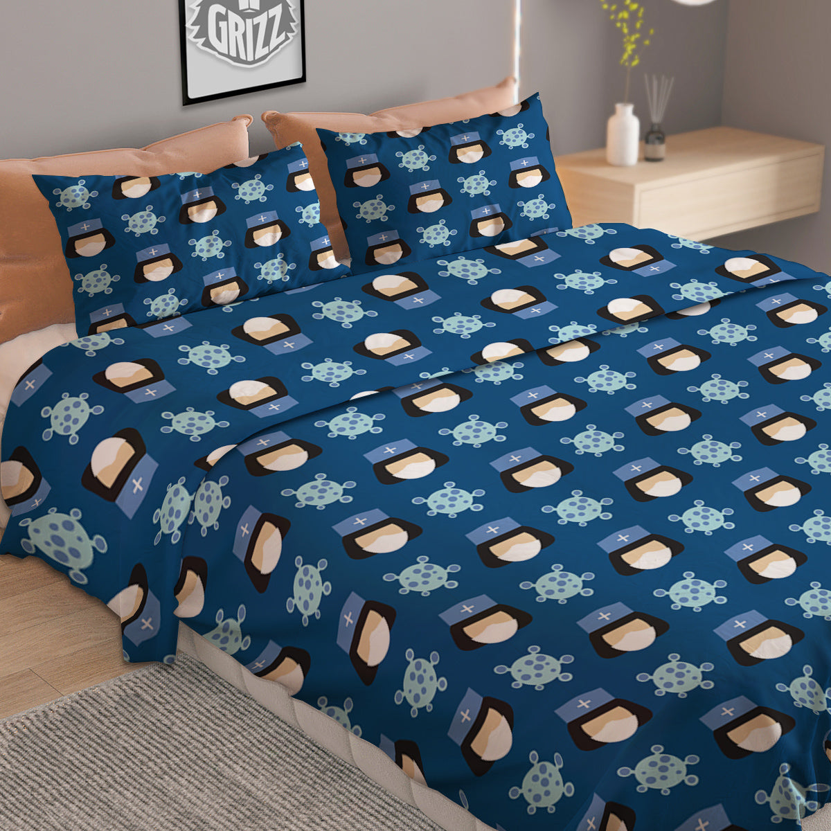 Nurse Cute Cartoon Print Pattern Duvet Cover Bedding Set