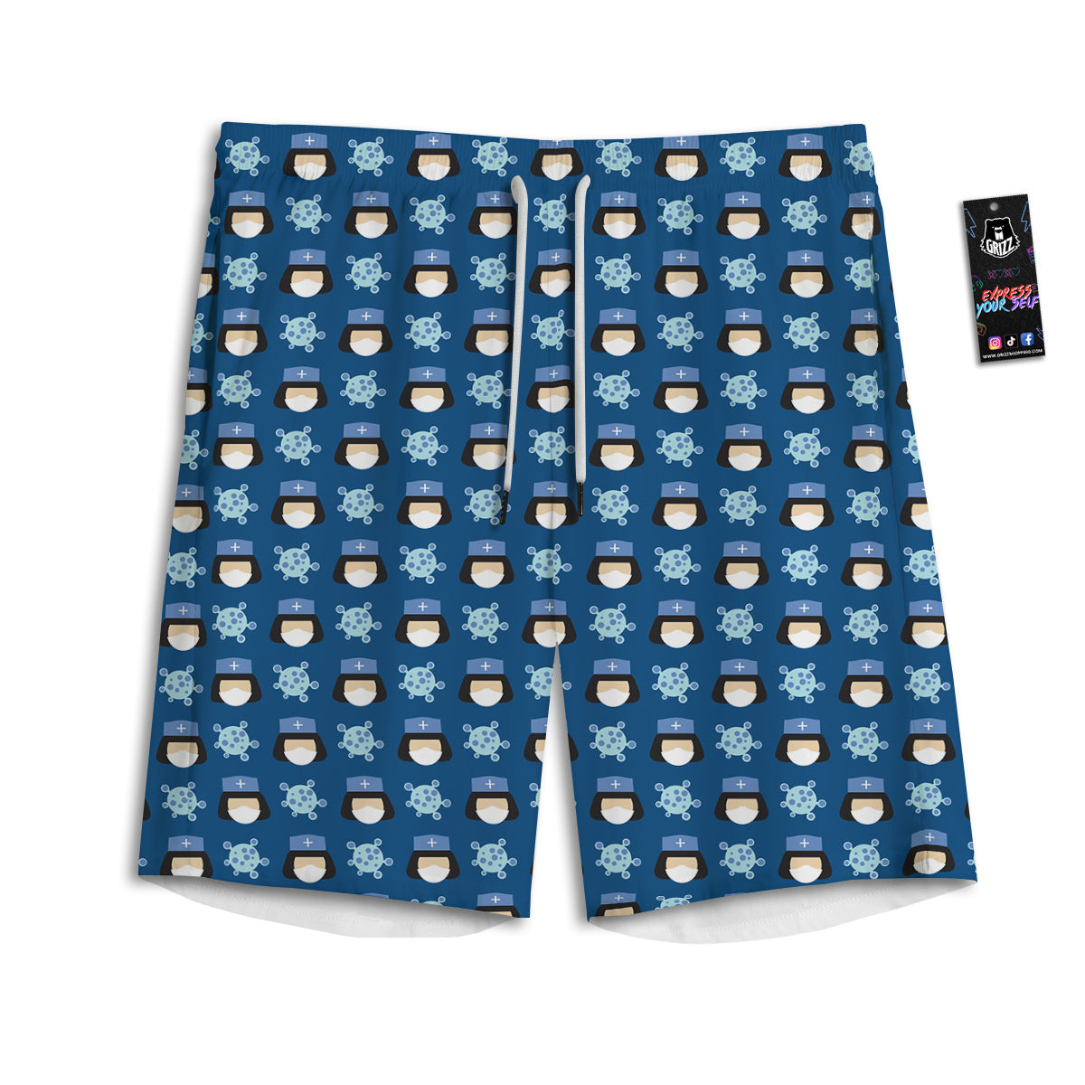 Pineapple Neon Trippy Print Pattern Men's Athletic Shorts