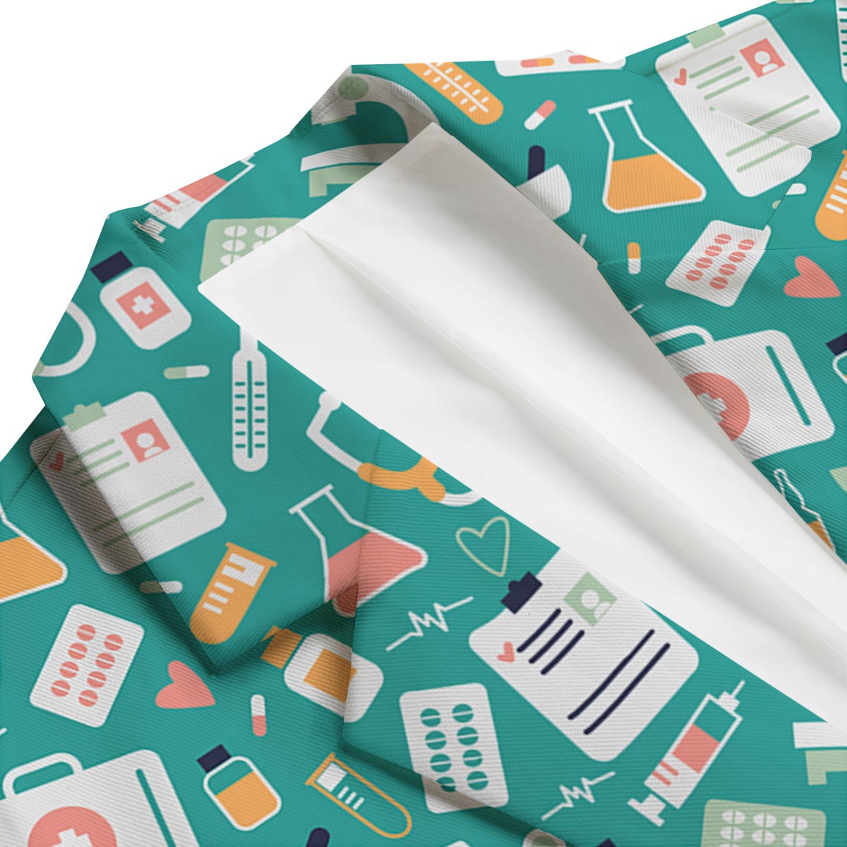 Nurse Pattern Print Men's Blazer-grizzshop