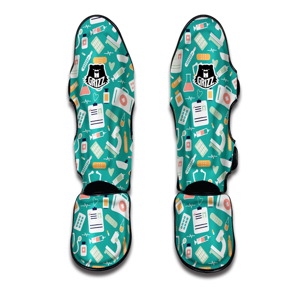 Nurse Pattern Print Muay Thai Shin Guards-grizzshop