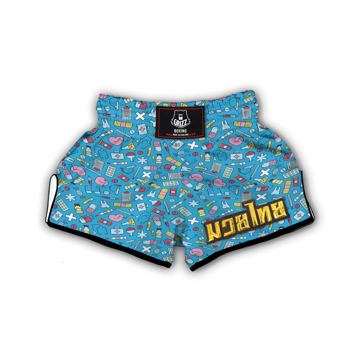 Nurse Print Pattern Muay Thai Boxing Shorts-grizzshop