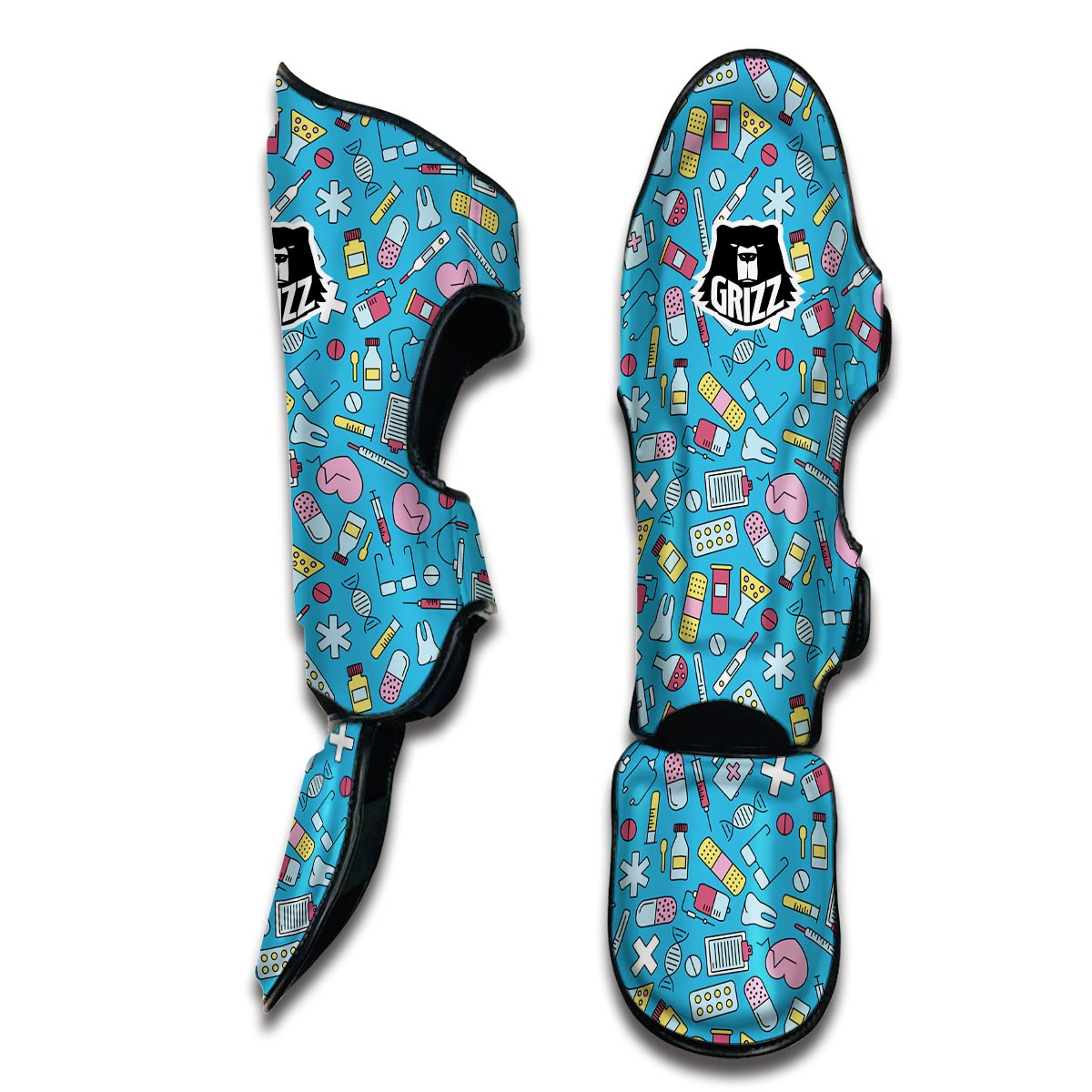 Nurse Print Pattern Muay Thai Shin Guards-grizzshop