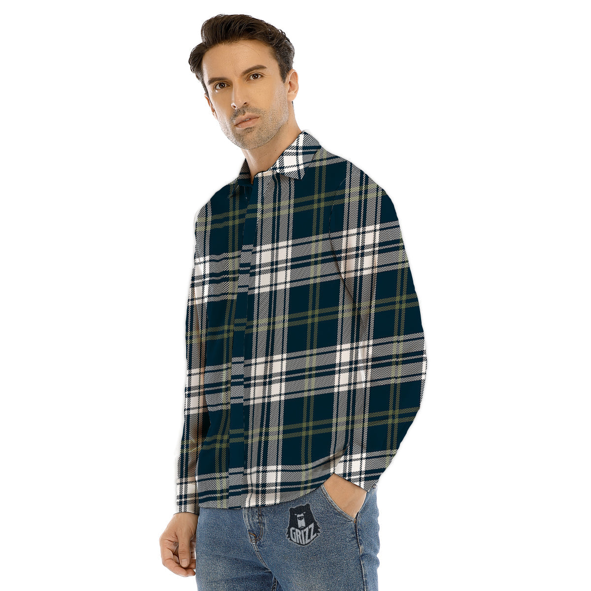 Nurse White And Red Print Pattern Men's Dress Shirts-grizzshop