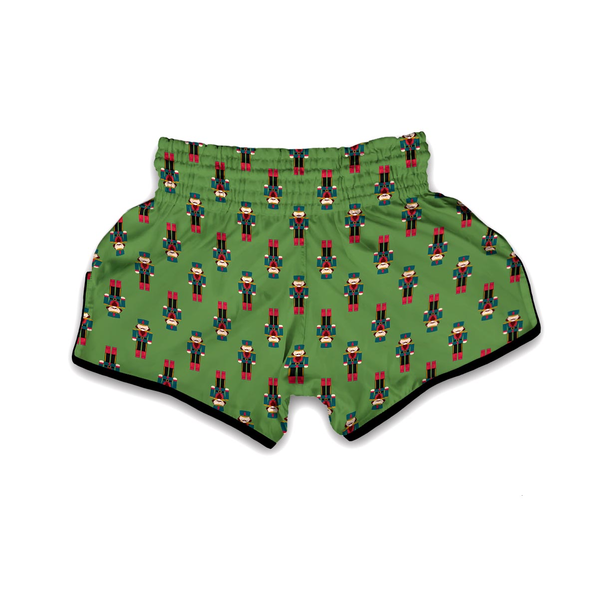 Nutcracker Green Pattern Print Muay Thai Boxing Shorts-grizzshop