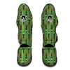 Nutcracker Green Pattern Print Muay Thai Shin Guards-grizzshop