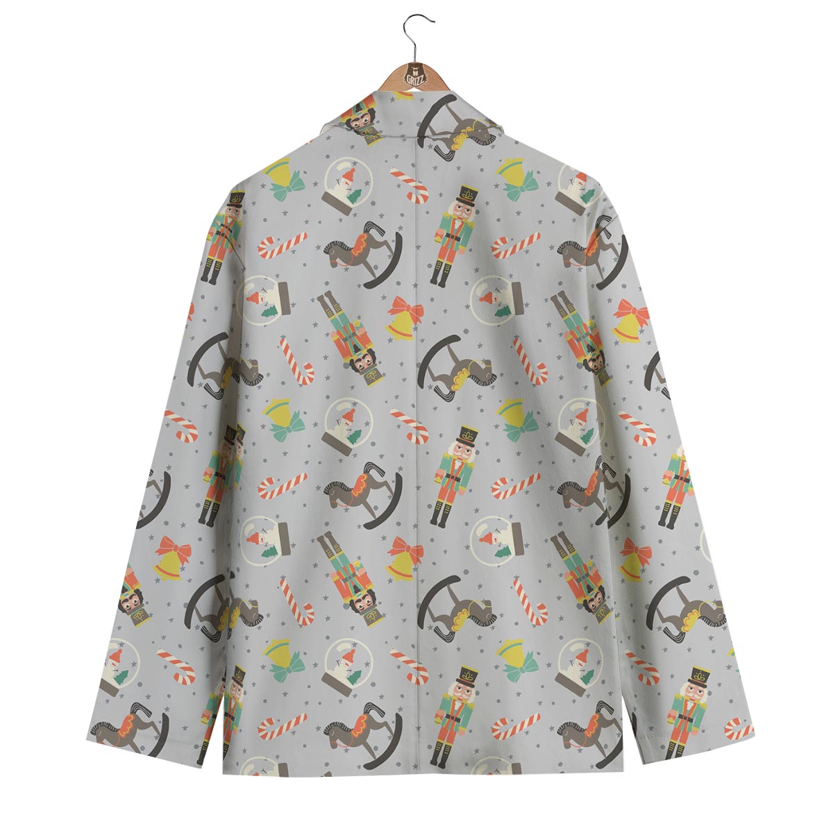 Nutcracker Pattern Print Men's Blazer-grizzshop