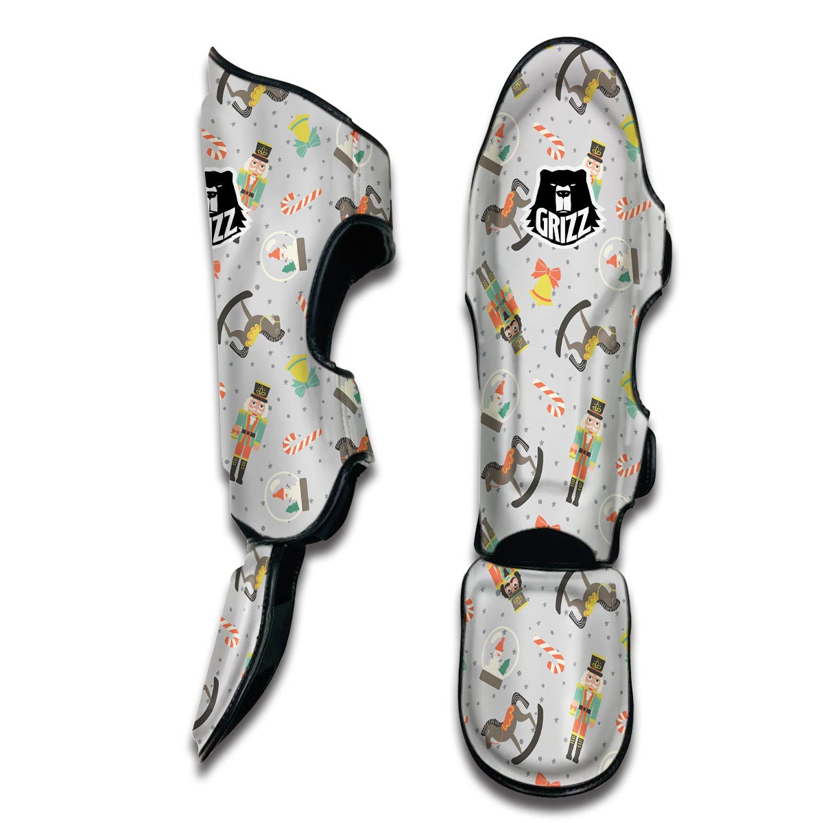 Nutcracker Pattern Print Muay Thai Shin Guards-grizzshop