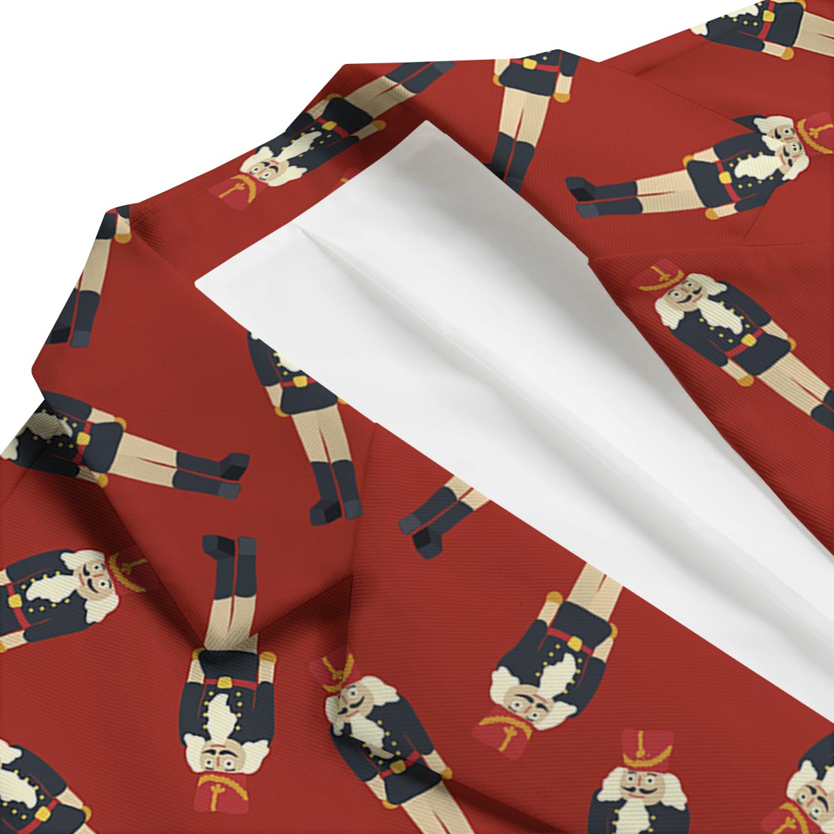 Nutcracker Red Pattern Print Men's Blazer-grizzshop
