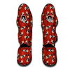 Nutcracker Red Pattern Print Muay Thai Shin Guards-grizzshop