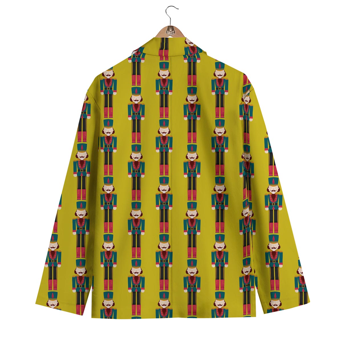 Nutcracker Yellow Pattern Print Men's Blazer-grizzshop