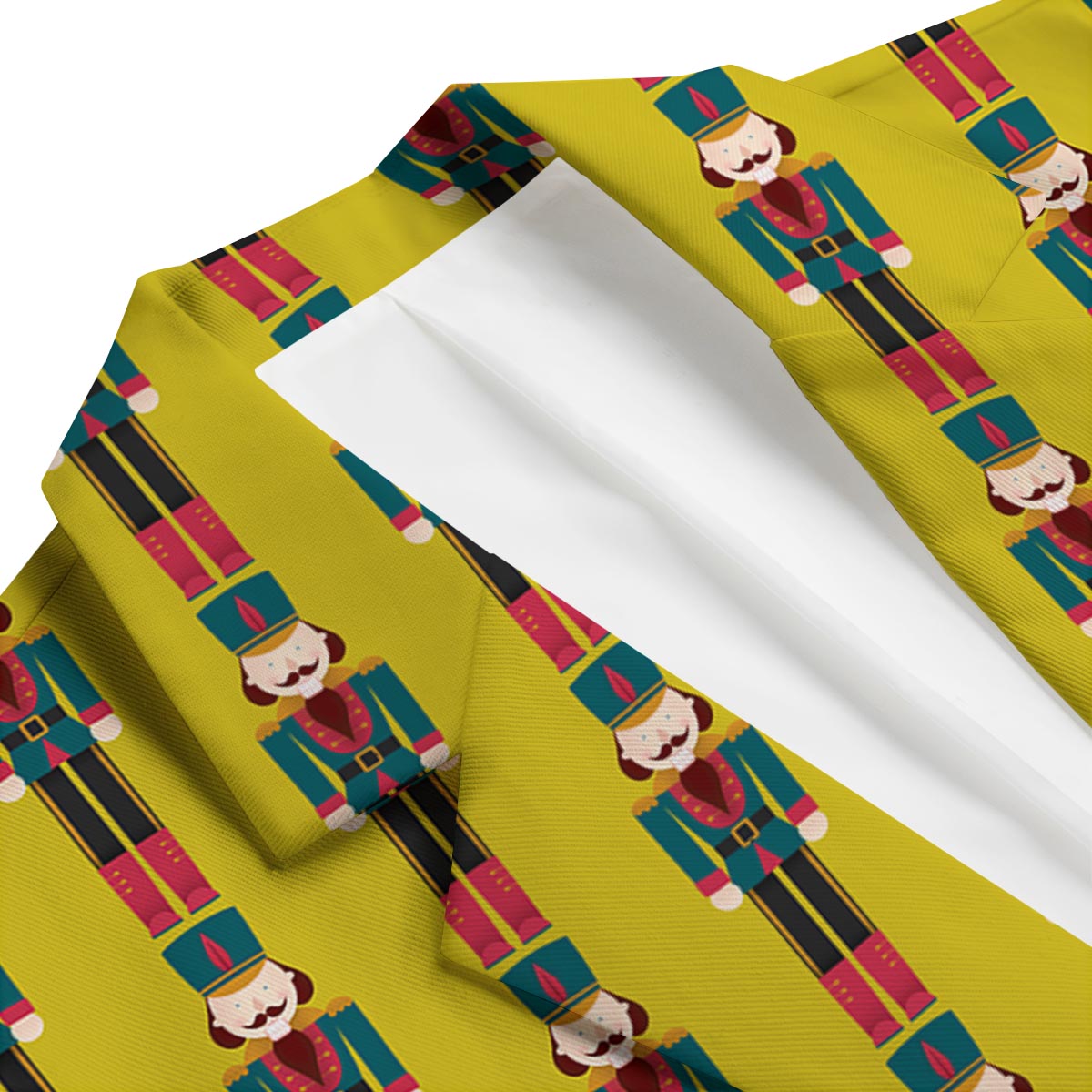 Nutcracker Yellow Pattern Print Men's Blazer-grizzshop