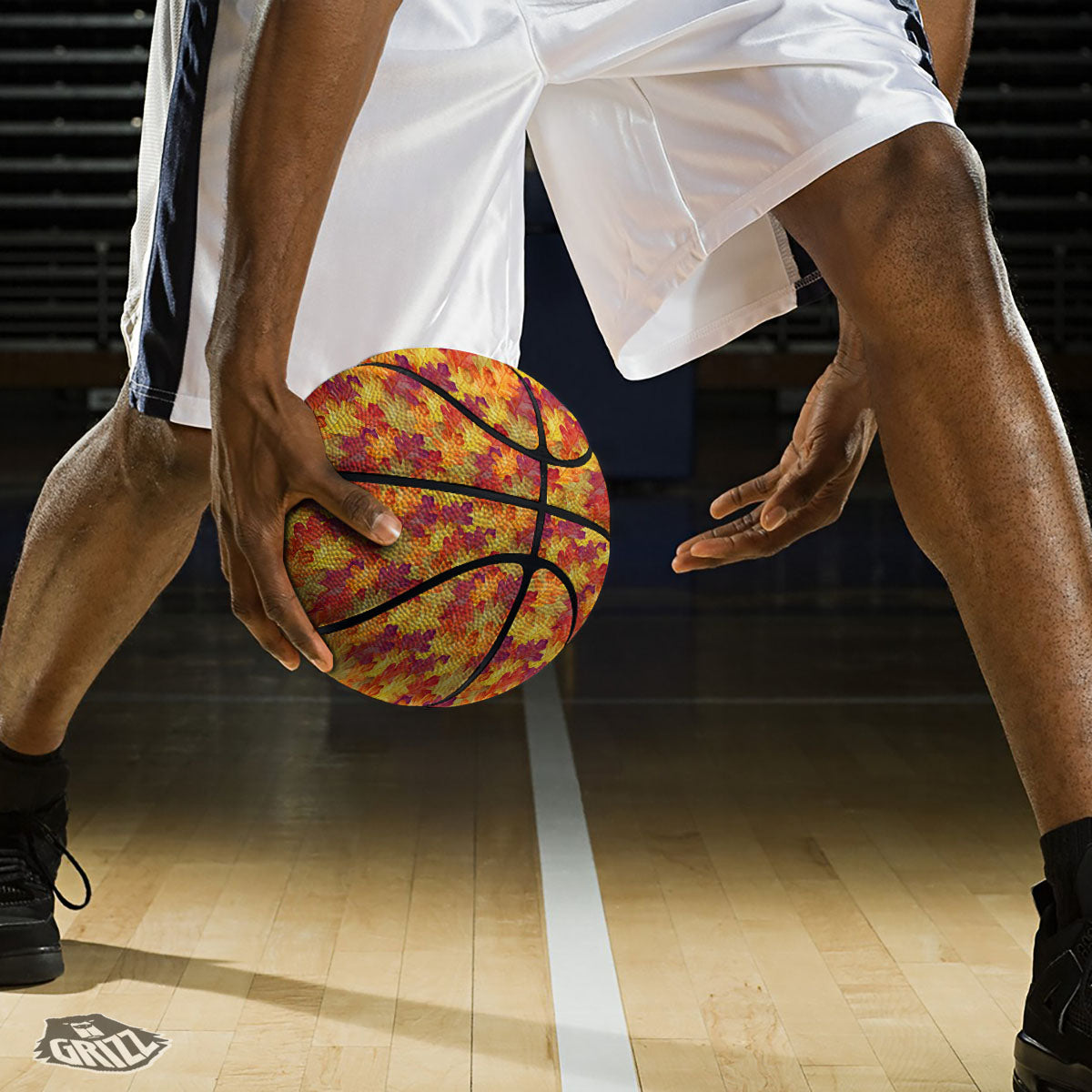 Oak Leaf Autumn Print Basketball-grizzshop